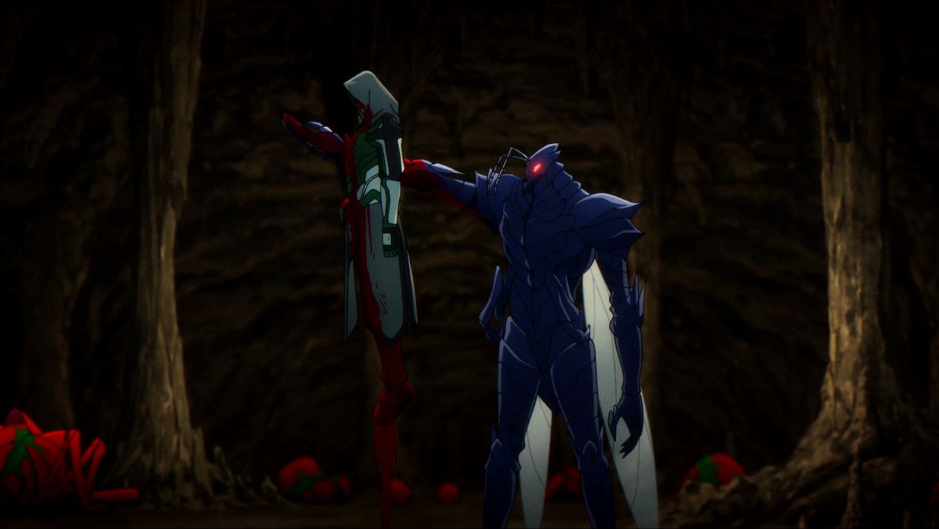 Byung-Gyu impaled by the Ant King, Beru, in Solo Leveling season 2 (Image via A-1 Pictures)